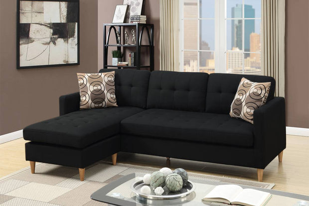 2pc REVERSIBLE SECTIONAL SOFA SET W/ 2 ACCENT PILLOWS